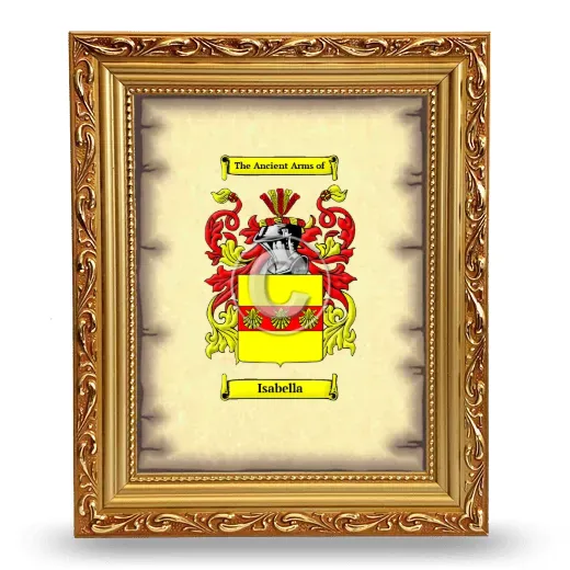 Isabella Coat of Arms Framed - Gold