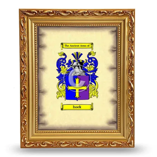 Isock Coat of Arms Framed - Gold