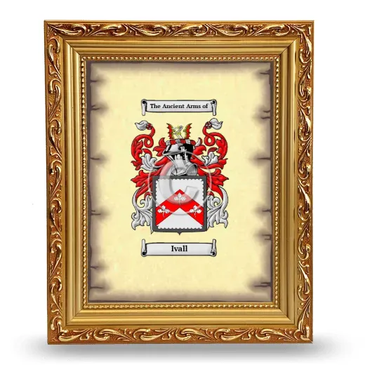Ivall Coat of Arms Framed - Gold