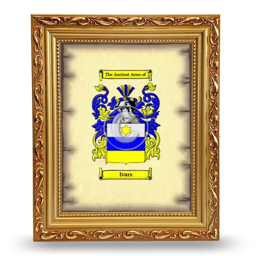 Ivars Coat of Arms Framed - Gold