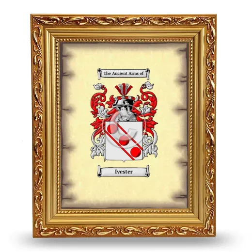 Ivester Coat of Arms Framed - Gold