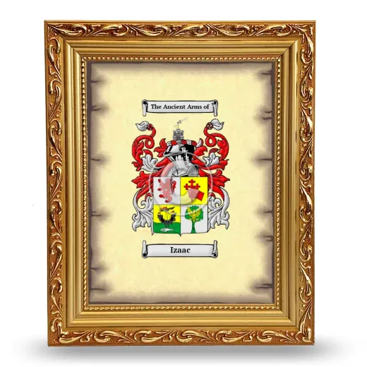 Izaac Coat of Arms Framed - Gold