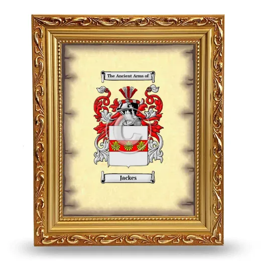 Jackes Coat of Arms Framed - Gold