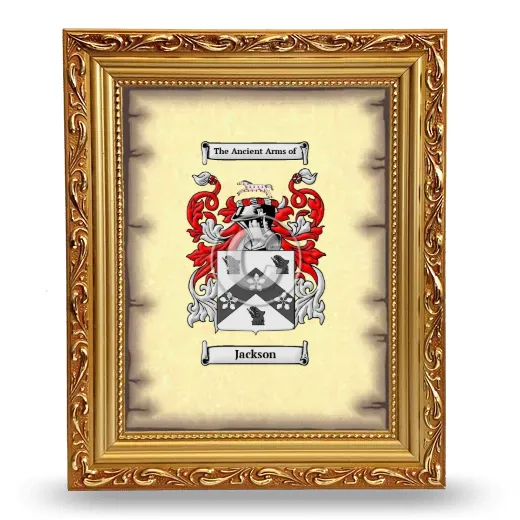 Jackson Coat of Arms Framed - Gold