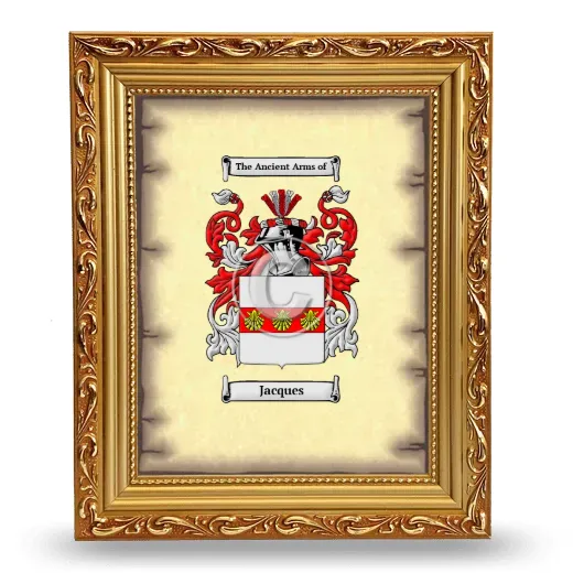 Jacques Coat of Arms Framed - Gold