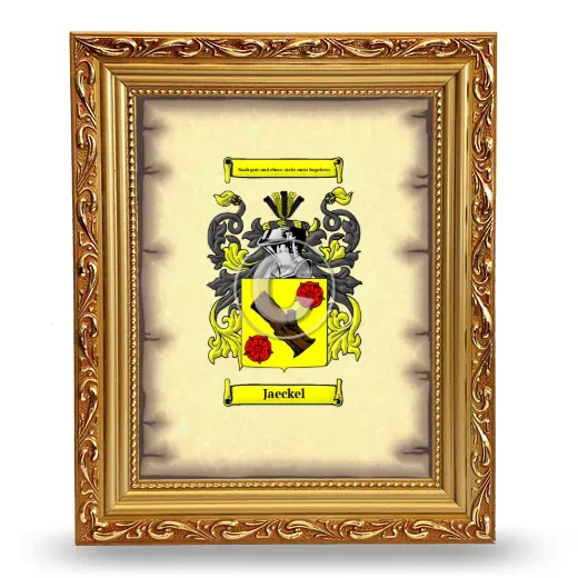 Jaeckel Coat of Arms Framed - Gold