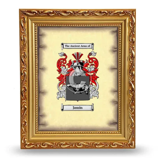 Jamin Coat of Arms Framed - Gold