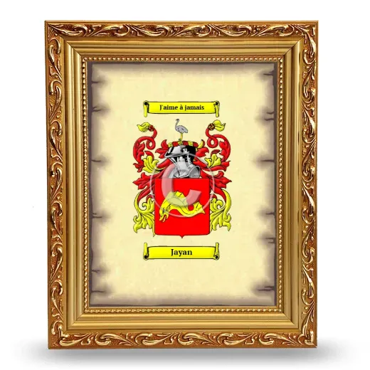 Jayan Coat of Arms Framed - Gold