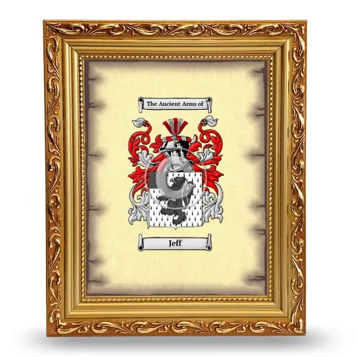 Jeff Coat of Arms Framed - Gold