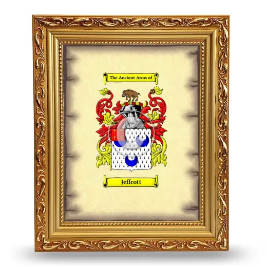 Jeffcott Coat of Arms Framed - Gold