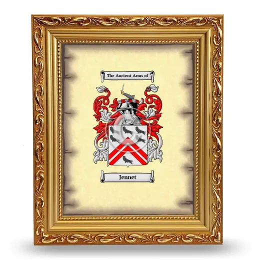 Jennet Coat of Arms Framed - Gold