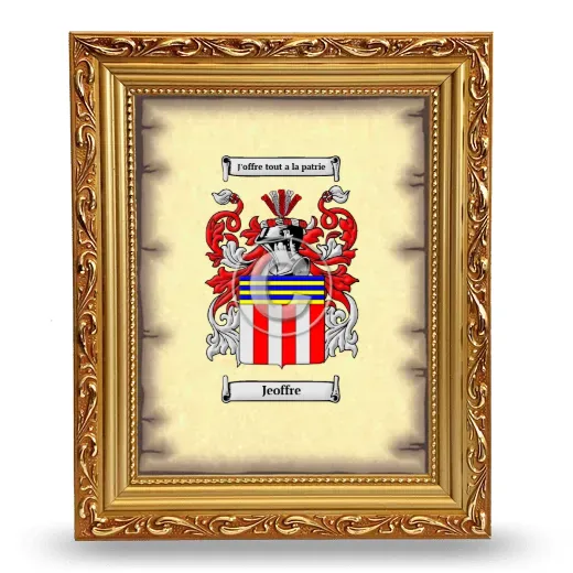 Jeoffre Coat of Arms Framed - Gold