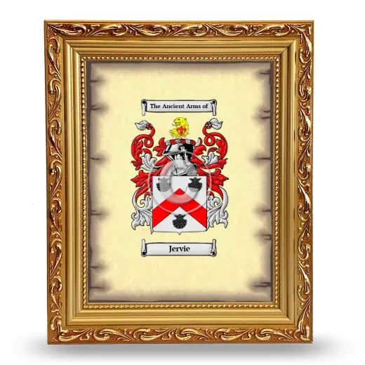 Jervie Coat of Arms Framed - Gold