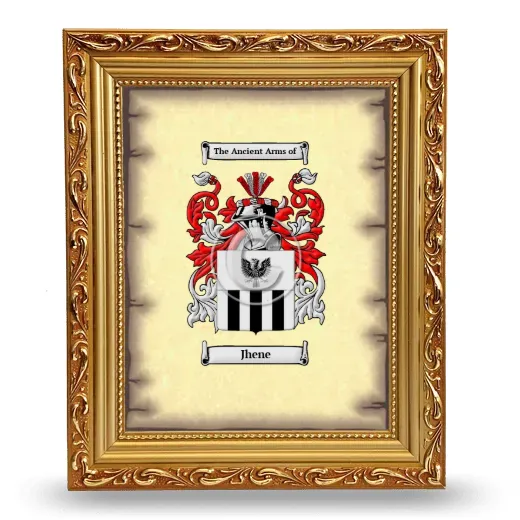 Jhene Coat of Arms Framed - Gold