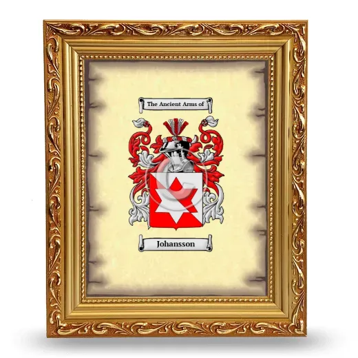 Johansson Coat of Arms Framed - Gold