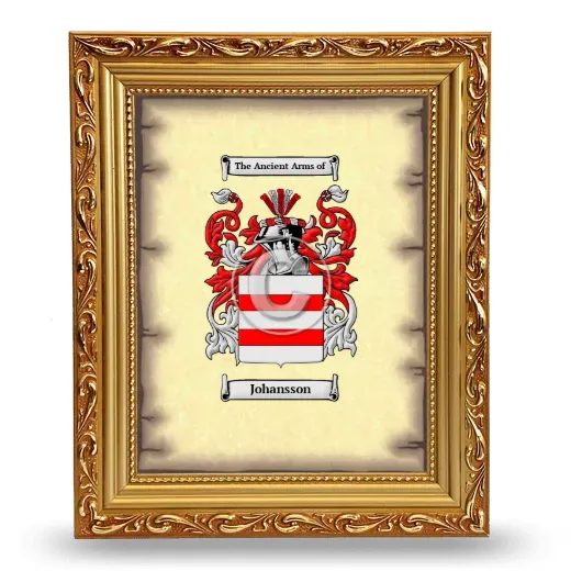 Johansson Coat of Arms Framed - Gold