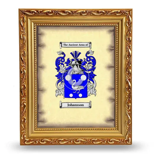 Johansson Coat of Arms Framed - Gold