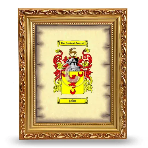 Jolin Coat of Arms Framed - Gold