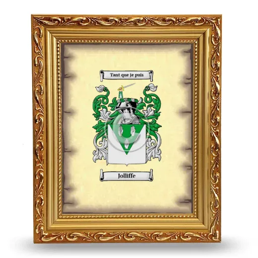Jolliffe Coat of Arms Framed - Gold