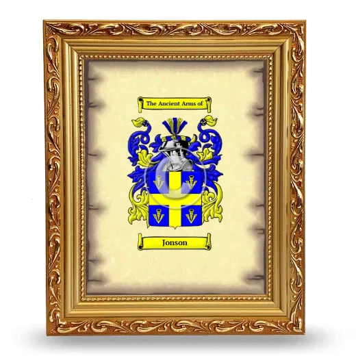 Jonson Coat of Arms Framed - Gold