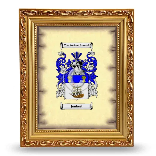 Joubert Coat of Arms Framed - Gold