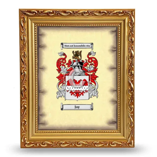 Joy Coat of Arms Framed - Gold