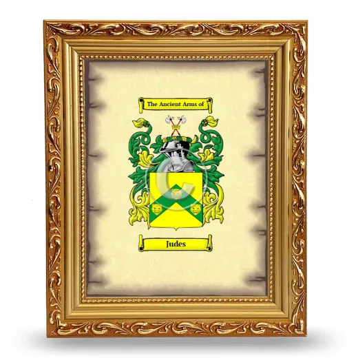 Judes Coat of Arms Framed - Gold