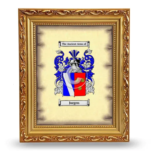 Jurgen Coat of Arms Framed - Gold
