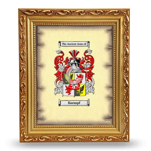 Kaempf Coat of Arms Framed - Gold