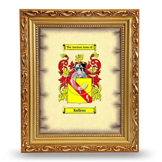 Kallens Coat of Arms Framed - Gold
