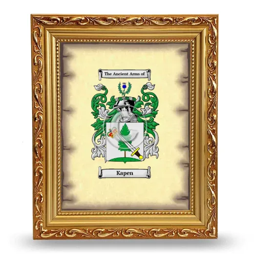 Kapen Coat of Arms Framed - Gold