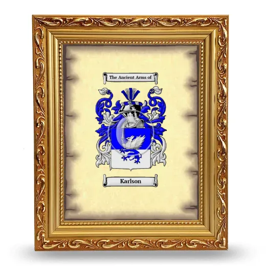 Karlson Coat of Arms Framed - Gold
