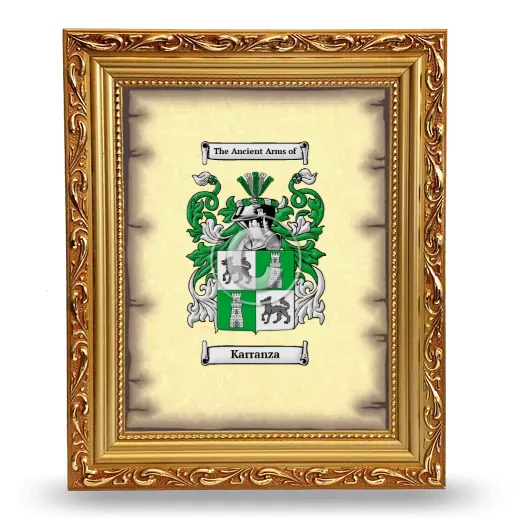 Karranza Coat of Arms Framed - Gold