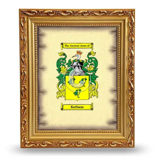 Katham Coat of Arms Framed - Gold