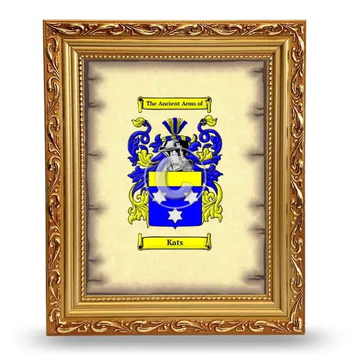 Kats Coat of Arms Framed - Gold