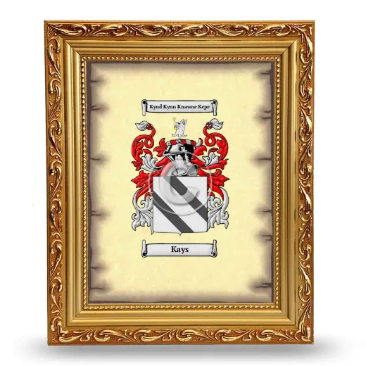 Kays Coat of Arms Framed - Gold