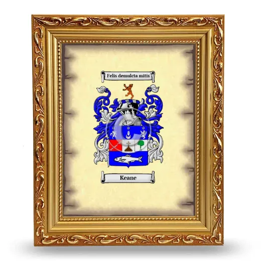 Keane Coat of Arms Framed - Gold