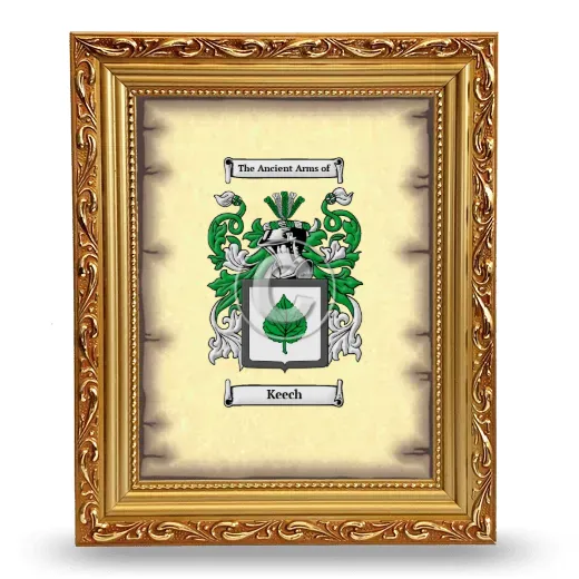 Keech Coat of Arms Framed - Gold