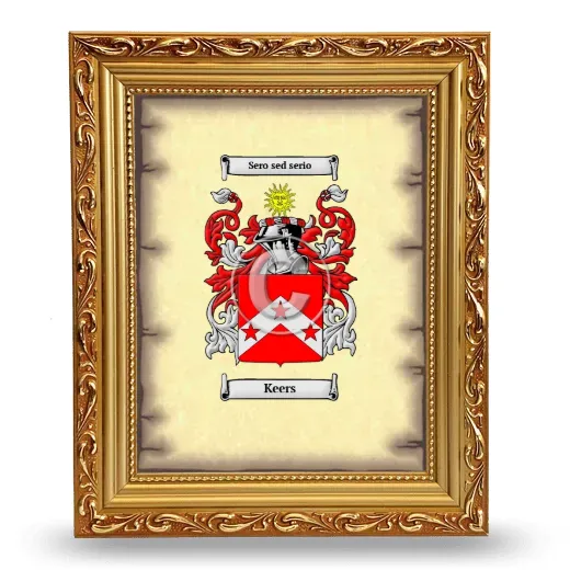 Keers Coat of Arms Framed - Gold