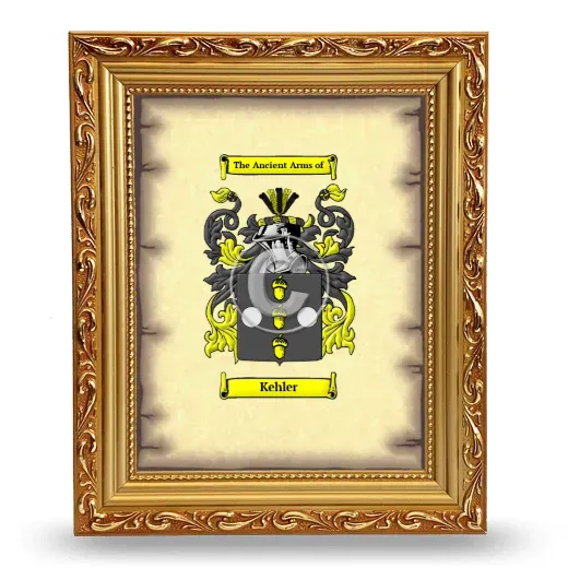 Kehler Coat of Arms Framed - Gold
