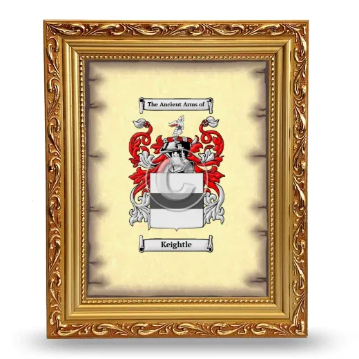 Keightle Coat of Arms Framed - Gold