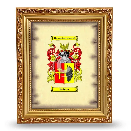 Keister Coat of Arms Framed - Gold