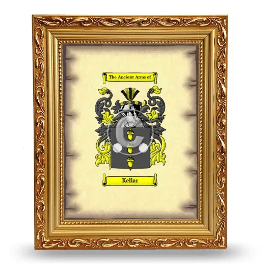 Kellar Coat of Arms Framed - Gold
