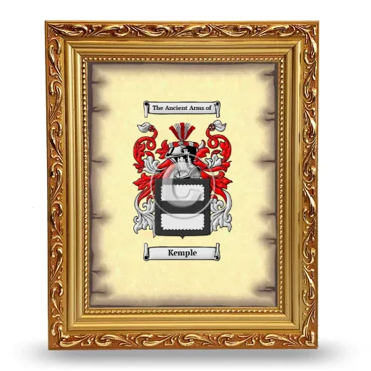 Kemple Coat of Arms Framed - Gold