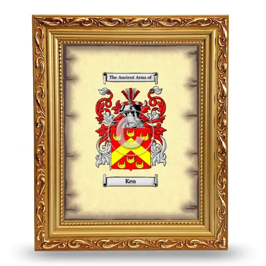 Ken Coat of Arms Framed - Gold