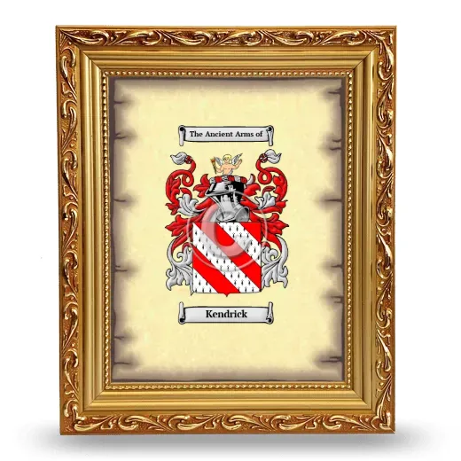 Kendrick Coat of Arms Framed - Gold