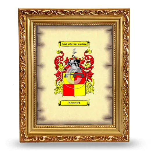 Kennitt Coat of Arms Framed - Gold