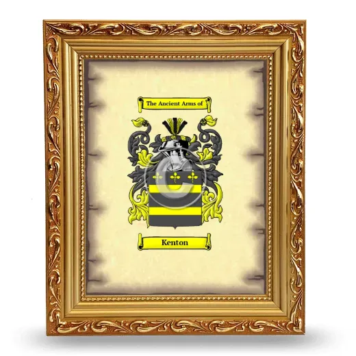 Kenton Coat of Arms Framed - Gold