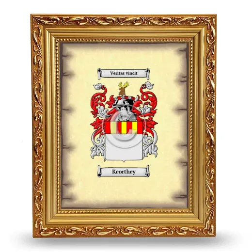 Keorthey Coat of Arms Framed - Gold