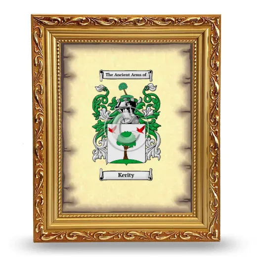 Kerity Coat of Arms Framed - Gold